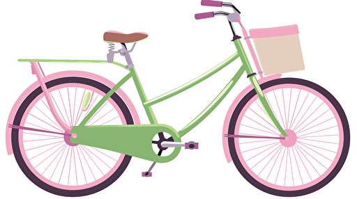 bicycle, bright colors, detailed, flat image, vector