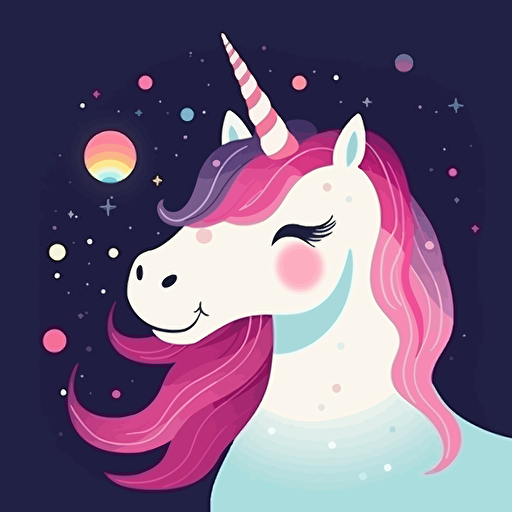 cute unicorn cartoon in flat vector