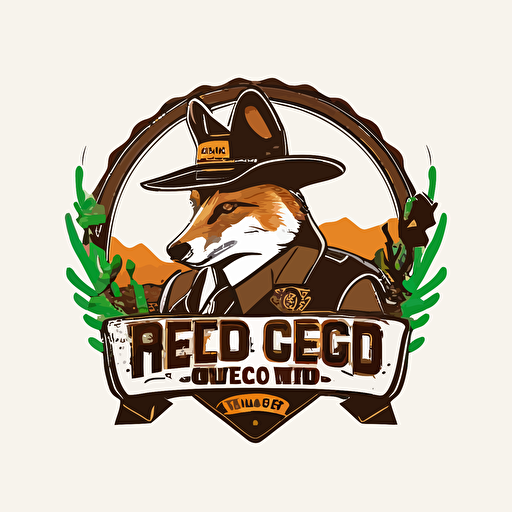 GREED MEDIA logo, with fox sheriff, vector, company logo, vector, white background