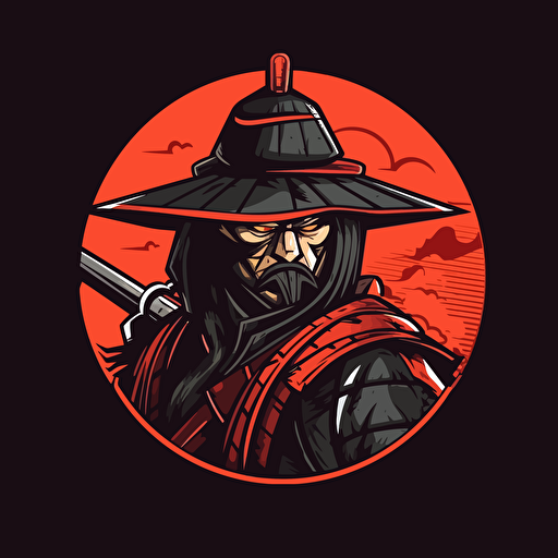a vector logo image of a samurai for streaming