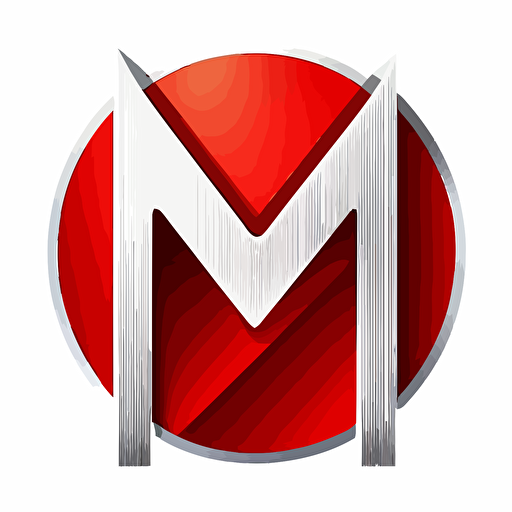 logo with M symbol, vector, modern, minimalism, white, red