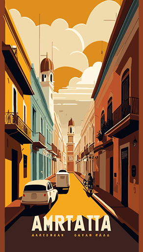 a latin american city backgorund make white a porminant color vector style