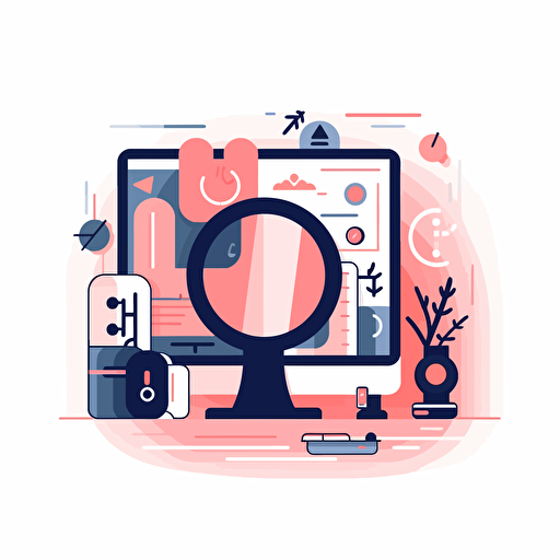 Vector style, Dribbble, Selection and Verification, Ai, Computer, flat illustration