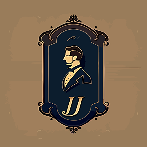 flat vector masculine and classic letter “i” logo. Should be preppy, classy, traditional, old school, rich, timeless