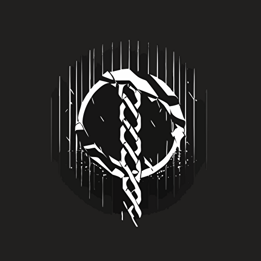 simple logo of a broken chain, black and white, flat design. minimal design, vector