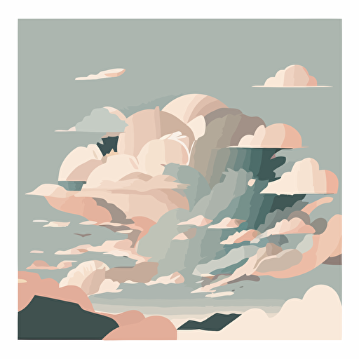 flat vector detailed image of sky, muted colors, high resolution, abstract collage qualities,