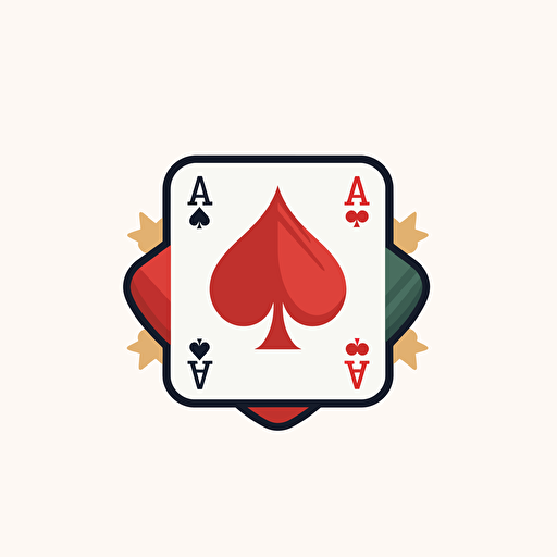 Texas Hold'em logo, flat vector, simple, flat, 2d, low detail, smooth, plain, minimal, straight design, white background, without text,