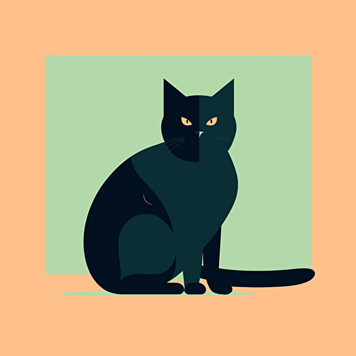 SVG, cat, minimalist, vector flat 2d