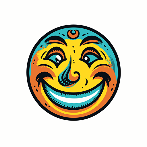 1960s vector smilie face, no background