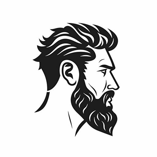 Alpha stoic male illustration, frontal, minimal, outline strokes only, black and white, logo, vector, minimallistic, white background
