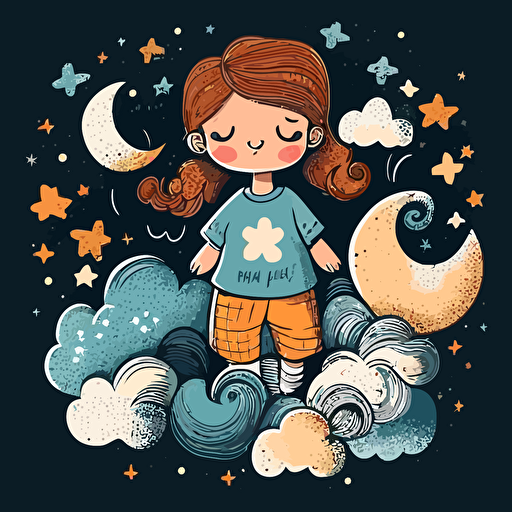 Vector art, Make a logo for a children's clothing store (With a girl and a boy), Children's, Colorful, Happy, Fun, Playful, Joyful, Bright, Cheerful, Night, Stars, Moon, Clouds, Dreamy, Mysterious, Magical, Soft, Cozy, Warm, Friendly, Welcoming, Materials, Cotton, Denim, Wool, Polyester, Rayon, Silk, Camera settings, High-resolution, Wide angle lens, Shallow depth of field, Bokeh effect, Soft lighting, Warm tones