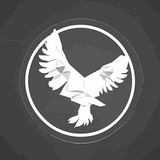 2 dimensional vector low poly white eagle icon black background cgsociety artstation