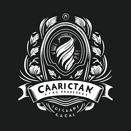 a creative logo for "McCarthy Choral", black and white, flat vector