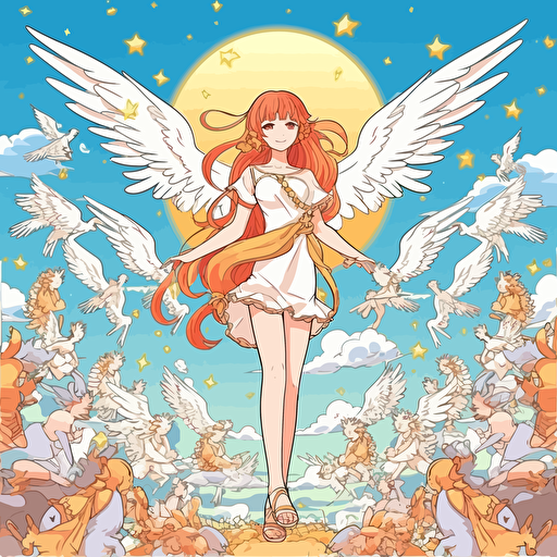 heaven background cartoon anime, Vector illustration,