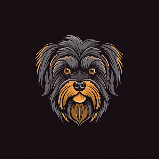 A vector logo of a yorkipoo, simple, modern, memorable, sophisticated, elegant, luxurious
