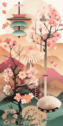 Japanese paper art vector