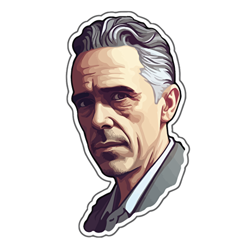 jordan b peterson, sticker, vector, white background,