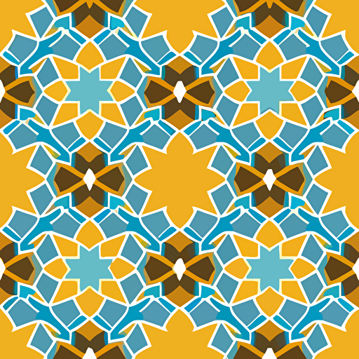 Arabic Islamic mosaic pattern simple pattern symmetrical, vector style