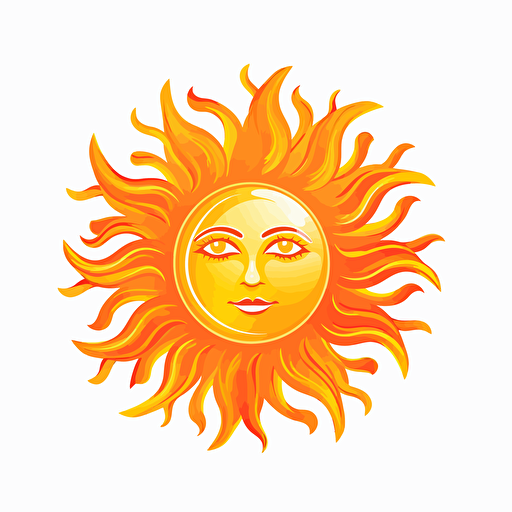 vector, sun, White background