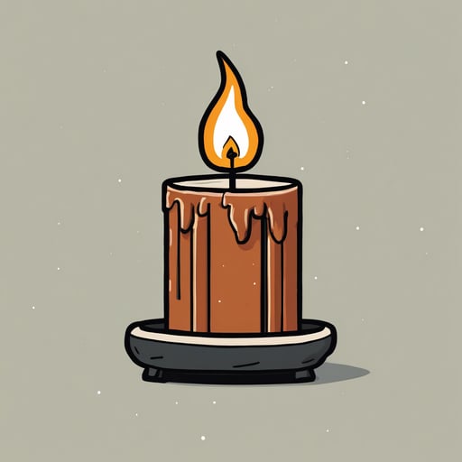 A single candle burning brightly in the dark.