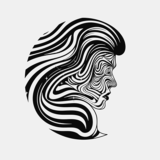 a black and white vectorel logo design covered by quantum wavetracing in the style of emotive figural distortions