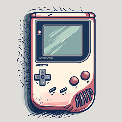 vector image of a gameboy as a sticker,