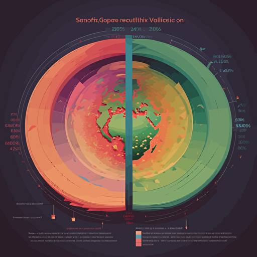 A vector diagram shows the amount of visitors comparition on 2 diff sites