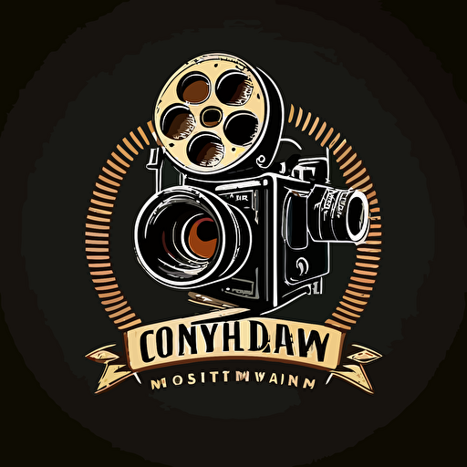 logo for film camera vector design