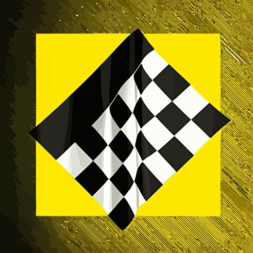 a squared flag logotype, yellow and black colors, vector style, simple design