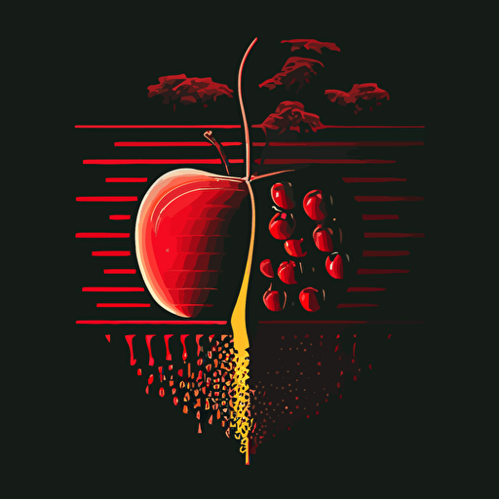 juxtaposition illusion cherry vector logo minimalist