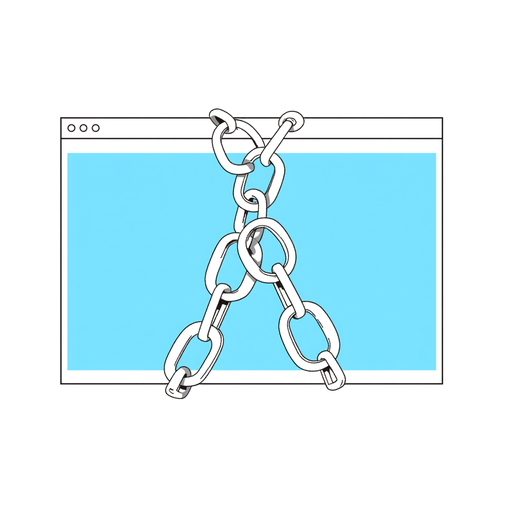 a screen locked in chains