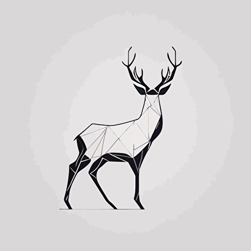 logo, extremely minimalistic, geospacaial geometric, aesthetically pleasing, ultra professional, deer vector
