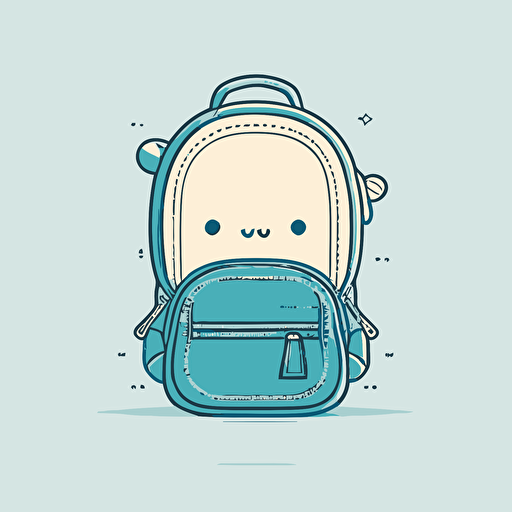 flat vector art style kids backpack simple line drawing
