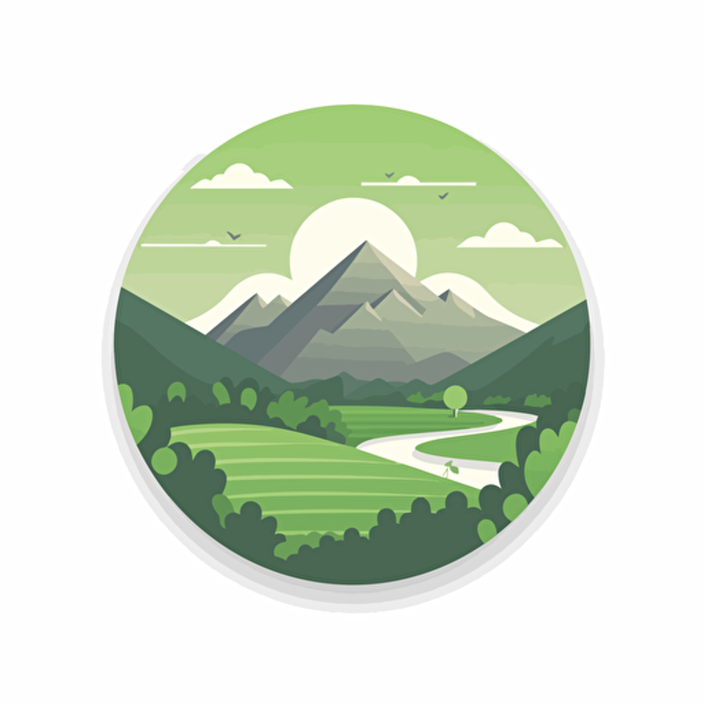 very simple logo for front of valley, vector flat, PNG, SVG, flat shading, solid white background, mascot, logo, vector illustration, masterwork, 2D, simple, illustrator