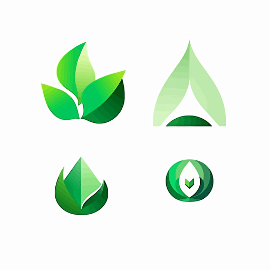 company logo, ad business company, flat shape design, 2d, vector, modern, green scale