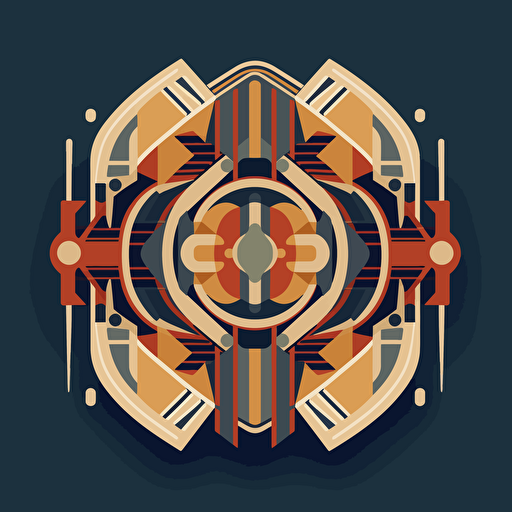 simple vector logo, mandala of 5 patterns, bauhaus style