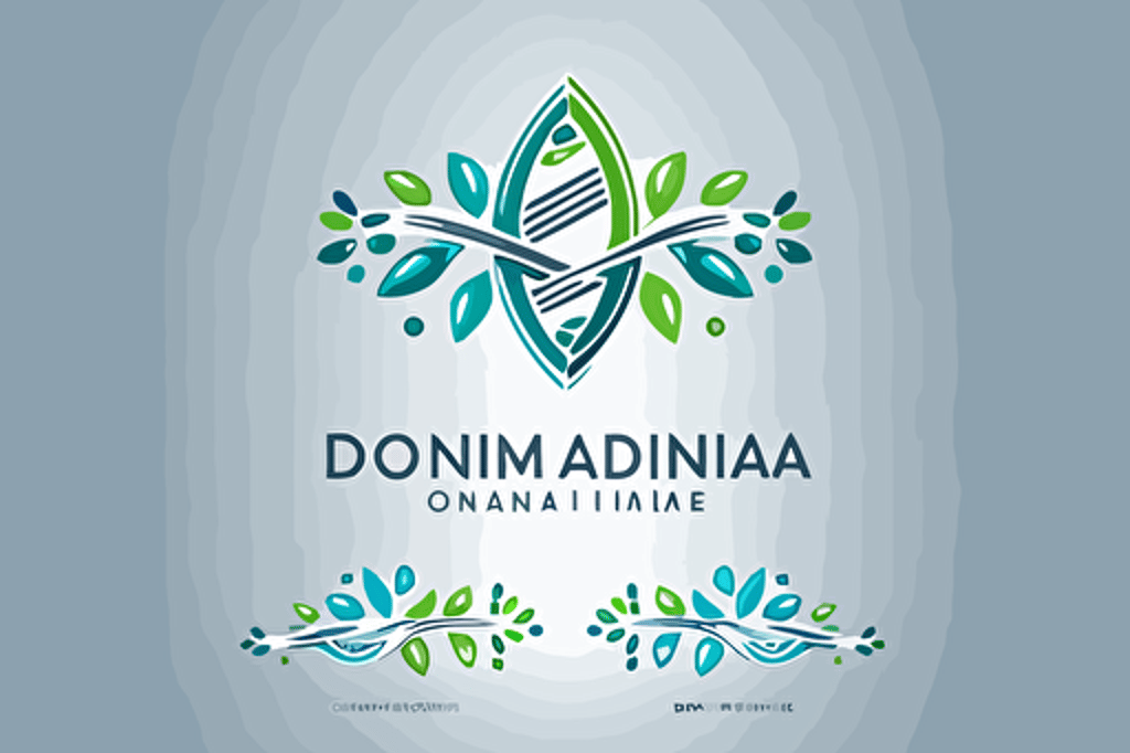 vector minimal logo for a medical company, dna, technology, green, blue, gray, clean, clear,