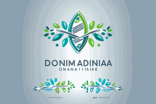 vector minimal logo for a medical company, dna, technology, green, blue, gray, clean, clear,