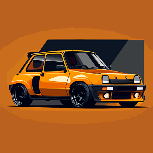 a vector illustration of Renault 5 turbo phase one