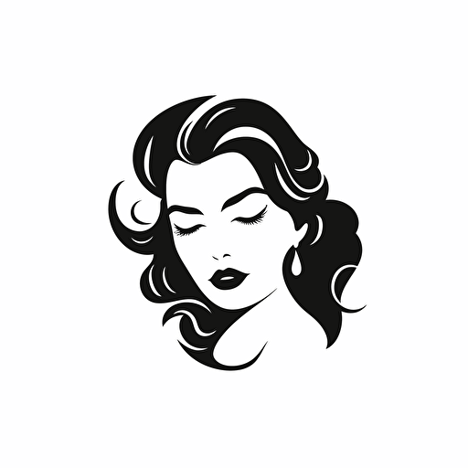 iconic logo, beauty, minimalist, deep dark vector on white background, BS, Luxurious