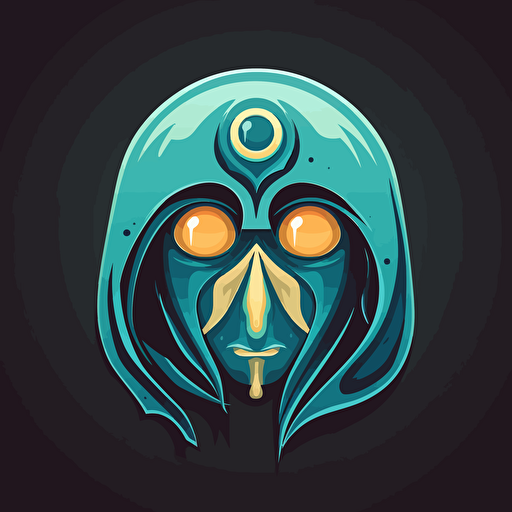 logo, vectorial style, djinn avatar, adventure time style