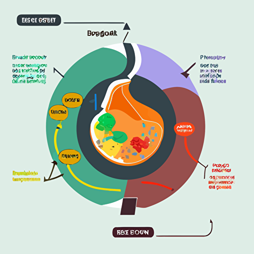 simple scientific vector diagram of IBS bloating