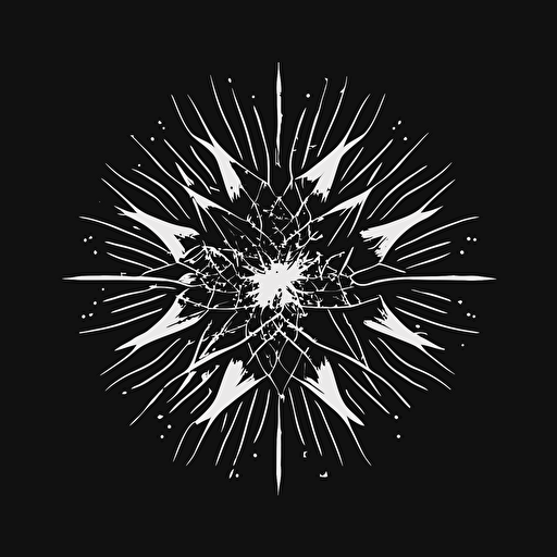 snowflake looks like an apple :: minimalistic logo , black and white, linear, vector