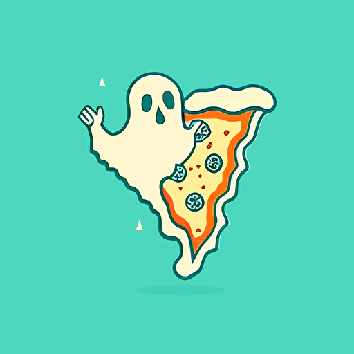 minimal vectorial logo pizza fantasma