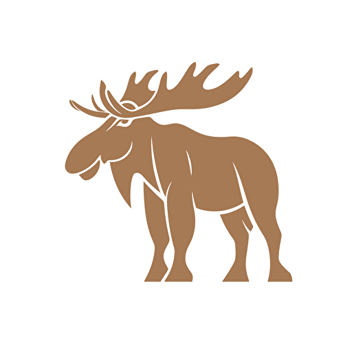 moose, 2D vector, simple, logo style, no text, white background