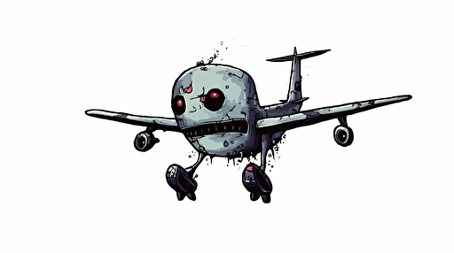 robot flying a plane, Sticker, Adorable, Earthy, Photorealism, Contour, Vector, White Background, Detailed ::