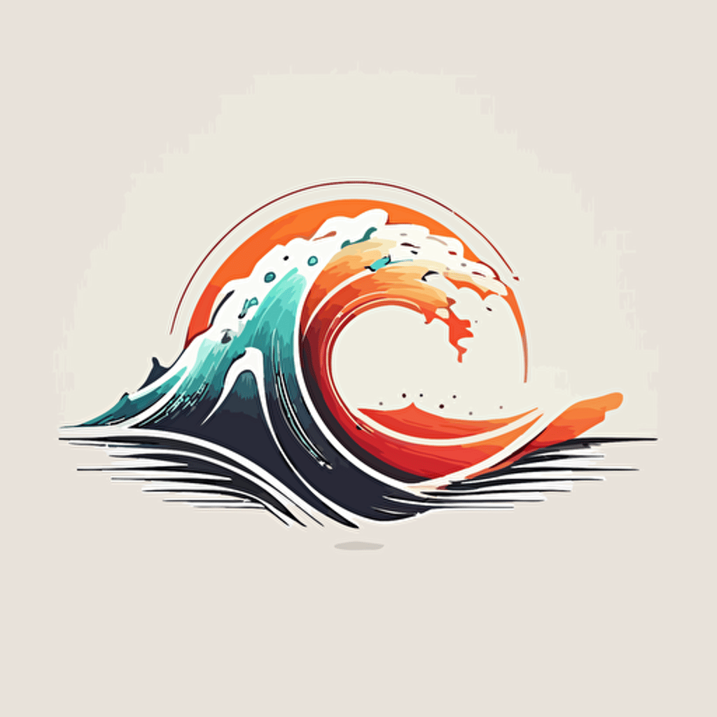 vector minimal logo of wave
