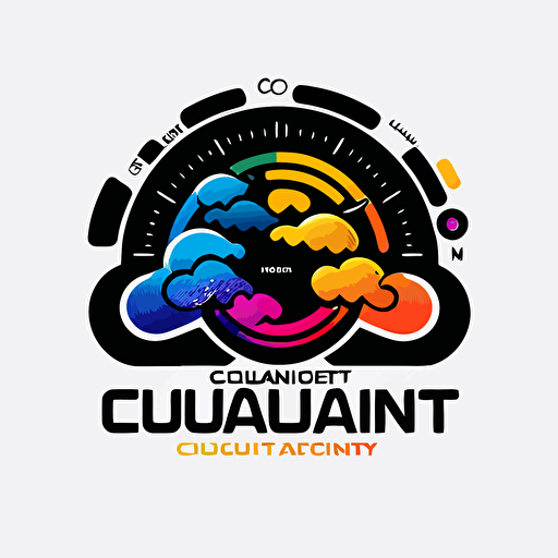 company logo for company named CloudLatency showing cloud and some chart and symbol of speed, simple, 2d, vector, modern, 10 colors at most