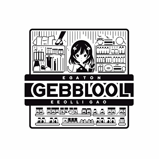 a simple vector logo for shop selling wall decorations