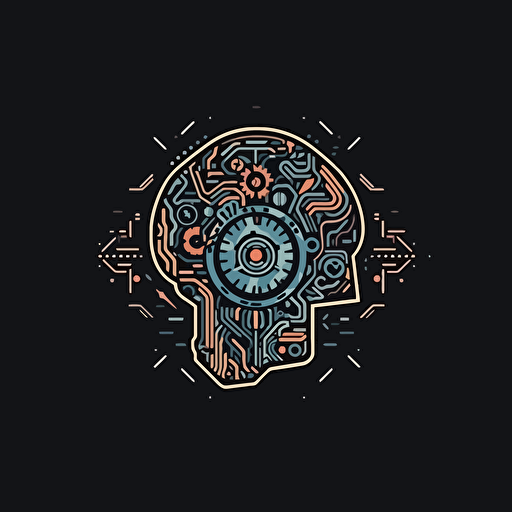 design logo for cryptomonnaie with brain for artificial intelligence, vector, simple, ultradetailed
